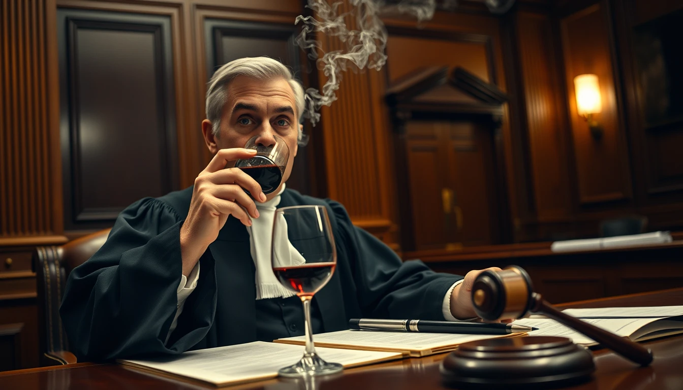 Juiz flagrado bebendo vinho e fumando em audiência: afastame